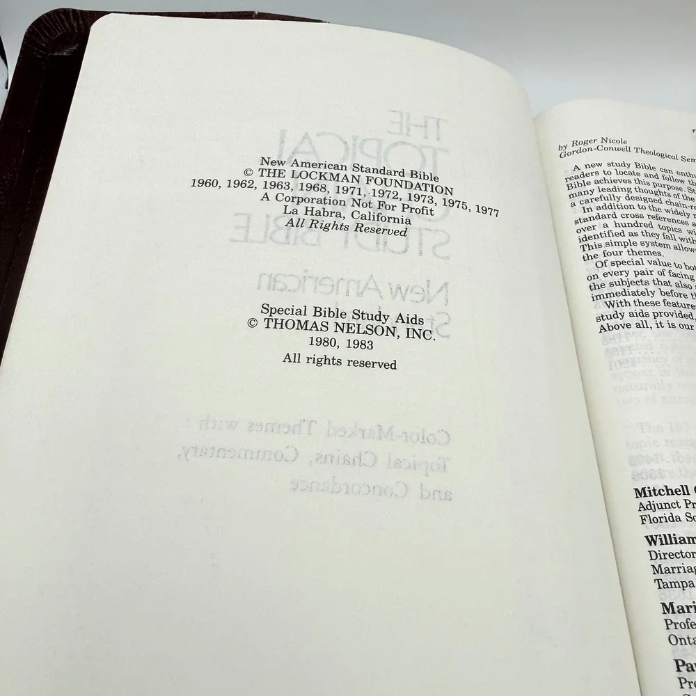 Thomas Nelson Topical Chain Study Bible 964BR Brown Bonded Leather 1989 Indexed - Picture 9 of 11